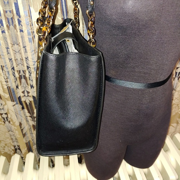 Sofia Large Leather Tote in Black - Picture 4 of 6
